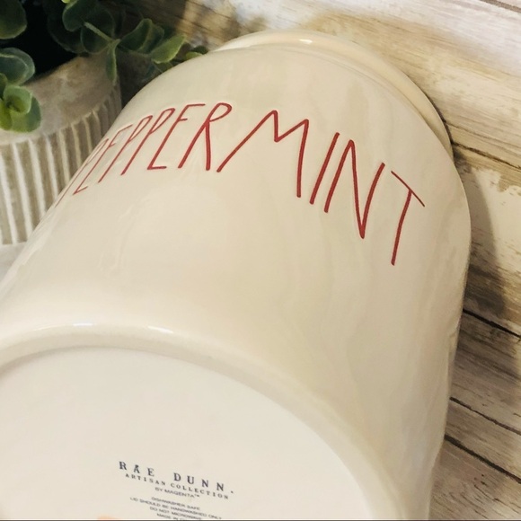 Rae Dunn Christmas Peppermint Ceramic Canister - Picture 7 of 9